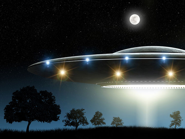 UFO with Full Moon: UFOs & Extraterrestrial Intelligence